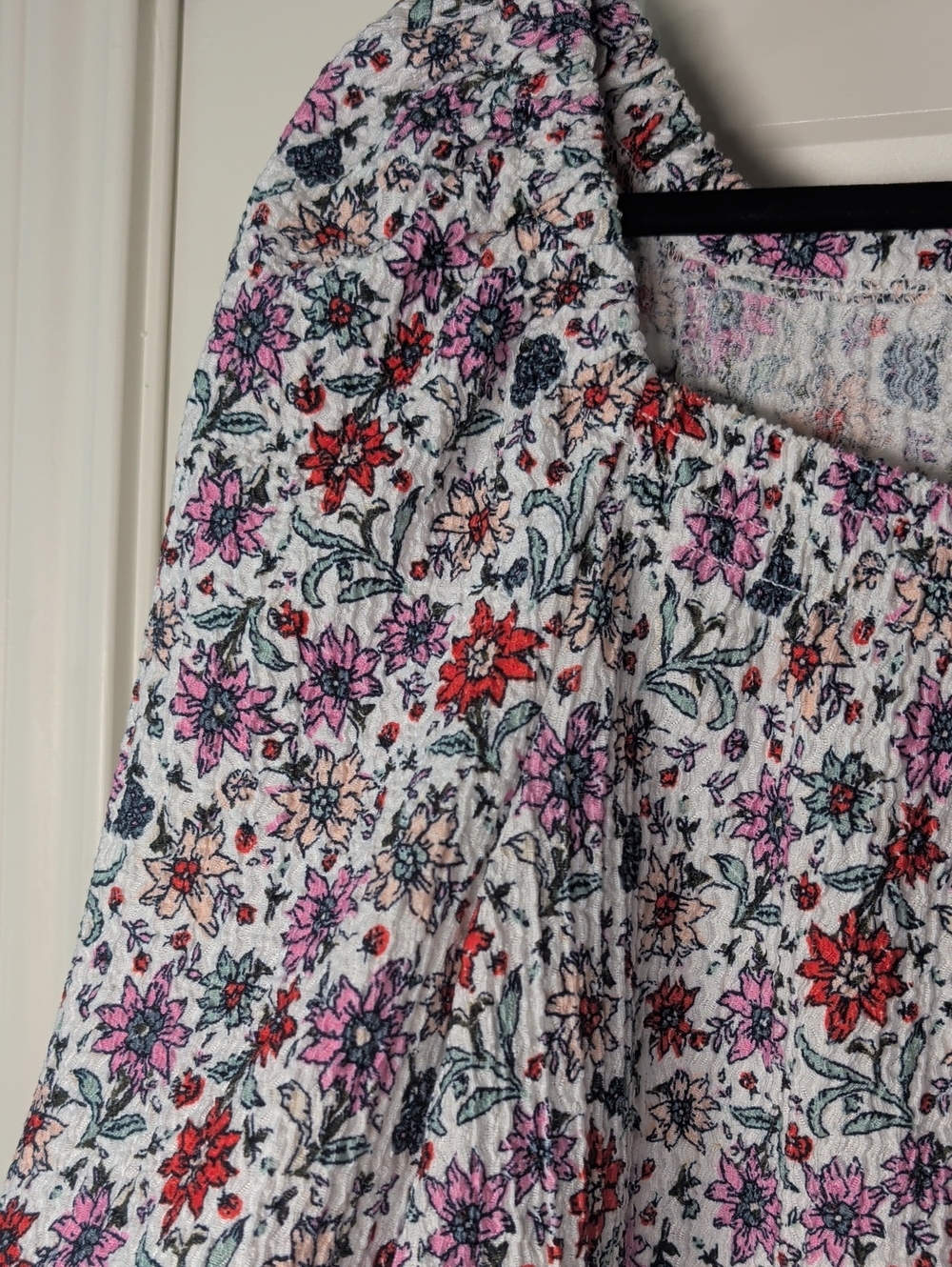 Loft White Floral Long-Sleeve Peasant Top - Picture 5 of 8